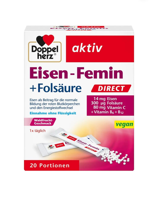 Doppelherz aktiv Eisen-Femin Direct + Folsäure